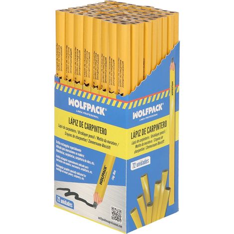 Crayons de charpentier standard, boîte de 72 crayons. Marqueur pour la menuiserie, la maçonnerie et la construction. (1/5)