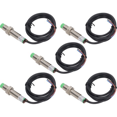 5 Capteurs de proximité inductifs M12 NPN NC IP65, interrupteur de proximité étanche, détecteur d'approche (1/5)
