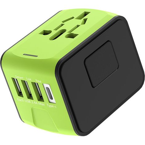 Adaptateur Voyage Universel International avec 3 USB et 1 Type C, 1500W, Prise France vers USA Canada UK EU Australie Chine Japon (1/5)