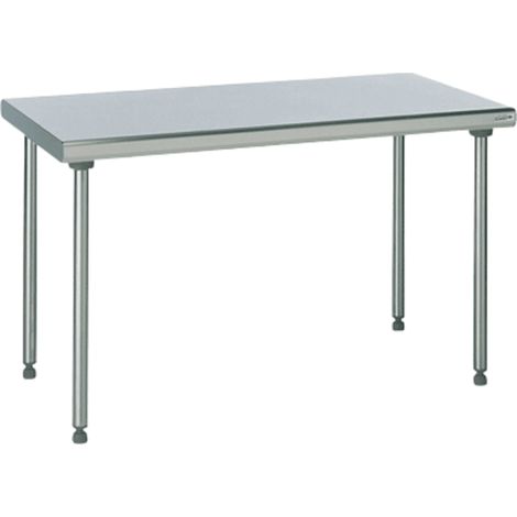 [PRODUIT RECONDITIONNÉ] Table inox - Largeur L (L=1210-1610mm) - Avec étagère basse, Avec dosseret
