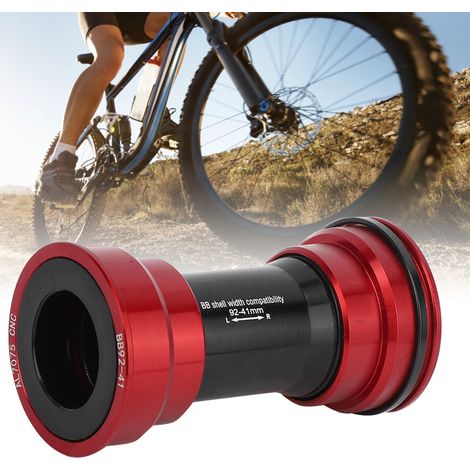 Pédalier vélo creux BB91/BB92 press-fit, roulements céramiques haute performance, couleur rouge (1/4)