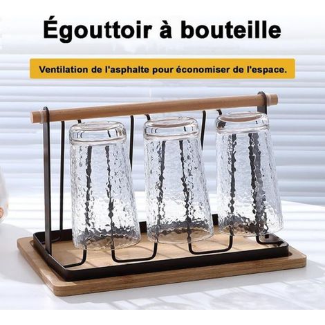 Égouttoir À Bouteilles - Égouttoir À Tasses - Bac À Eau Détachable - Manchon En Silicone Antidérapant - Pour Cuisine Et Salle À Manger - 1 Pièce (1/5)