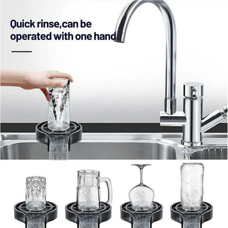 Lave-verre d'évier de cuisine, accessoires d'évier de cuisine avec machine à laver à expresso à jet latéral, maison, bar, lave-verre d'évier de café (1/4)