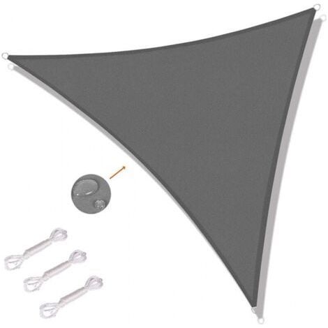 Grey - 4 x 4 x 4 m Triangular Shade Sail, UV Protection Shade Cloth for Outdoor Use, Terraces, Gardens (1/5)