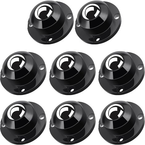Ruote per mobili, ruote universali girevoli a 360°, ruote in acciaio autoadesive da 6 cm per piccoli mobili e elettrodomestici da cucina (grigio e nero, 8 pezzi) (1/5)
