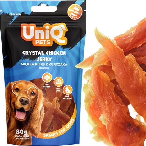 Delikatesse, Snack für Hunde, zartes Hähnchenbrustfilet (94 %) UniQ 80 g