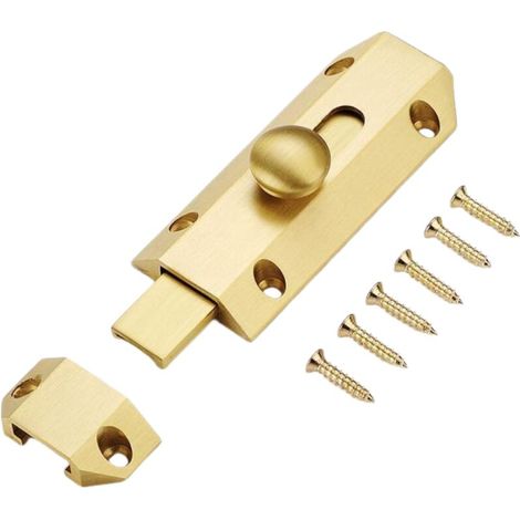 Sicherheitsschloss für Schiebetüren, Schloss mit Schrauben für Türen, Fenster und Schränke (gold)