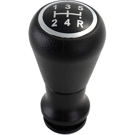 Pommeau Levier Vitesse 5 Vitesses - ABS Noir Argent - Pour Peugeot Citroen - Remplacement Direct (1/5)