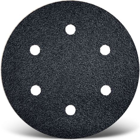 MENZER Black Disques abrasifs auto-agrippants, 150 mm, 6 trous, p. Ponceuses excentriques, Carbure de silicium (Lot de 25) G24
