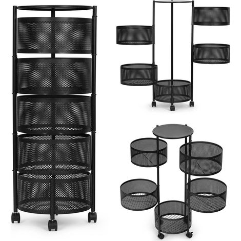 Kitchen shelf organizer with rotating shelves 5 tiers metal modernhome 88539997 88539997 (1/5)