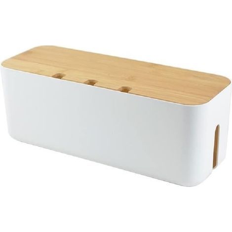 Caja organizadora de cables, regleta, caja para cables. Oculta y disimula las regletas y los cables eléctricos del televisor. (1/5)