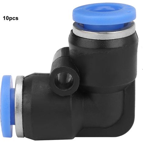 10 coudes égaux en plastique à connexion rapide pour tuyau d'air pneumatique, raccord rapide PV-6 (6 mm)