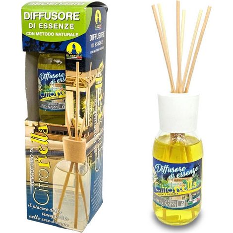 TRADE SHOP - Set 24pz Diffusore Profumo Citronella Deodorante Per Ambienti Con Bastoncini 125ml 090645 -