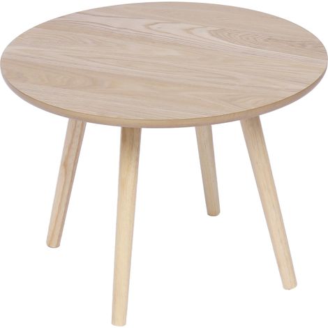 Nordlys - Table Appoint Bout de Canape Meuble Bois Rond (1/5)