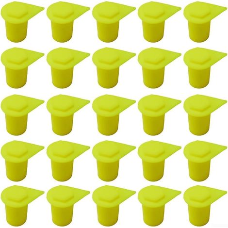 Lot de 25 indicateurs d'écrous de roue, capuchons anti-poussière jaunes, indicateurs d'écrous de roue longs pour camions, caravanes, remorques, 25 x 21 mm