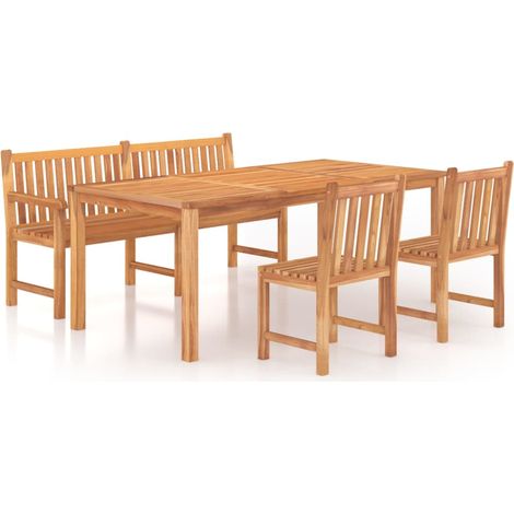 Maison Exclusive - 4-tlg. Garten-Essgruppe Massivholz Teak