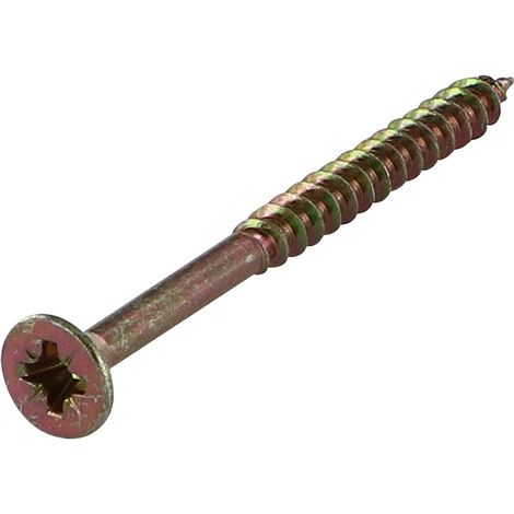 VBA Vis bois agglo Tête fraisée Pozi 4X40 Filetée sur 24 Cranté Bichromaté-10 pièces