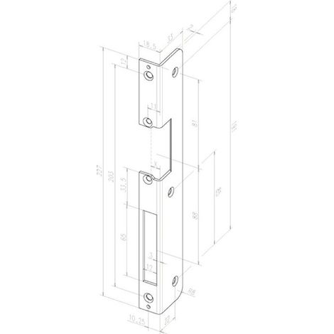 Gâche serrure .502 S.3mm VA ma DIN Droite ASSA ABLOY