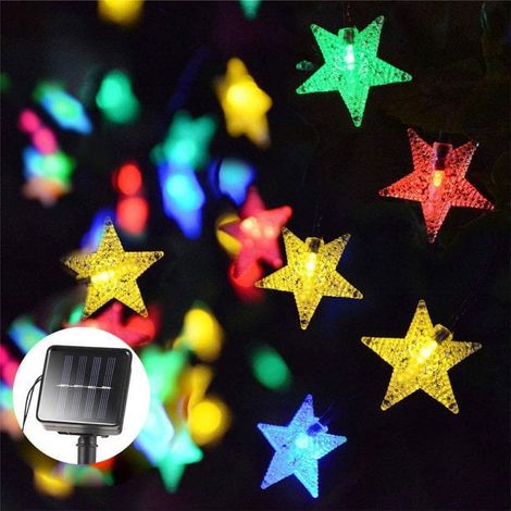 Guirlande Lumineuse Solaire - 50 LED Étoiles - Étanche IP65 - 8 Modes - Pour Intérieur Extérieur Jardin Mariage Noël - 7 M (1/5)