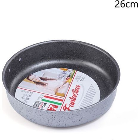 TrAdE Shop Traesio - Tortiera Rotonda Rivestimento Antiaderente Antigraffio ø18-22-26-30cm Teglia Cucina - -diametro 26cm -