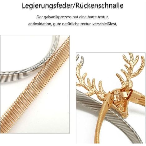 Embrasses de rideaux, 4 pièces tête de cerf sangle de rideau porte-rideau doré boucle de rideau pour la fixation de rideaux décoratifs (doré) (1/3)