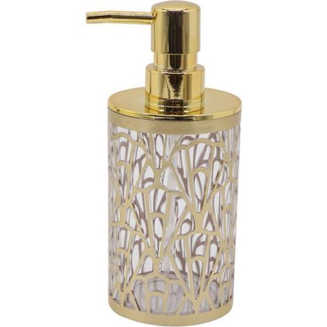 Dispenser per sapone liquido accessorio bagno oro stile contemporaneo dosatore portasapone arredo bagni (1/2)
