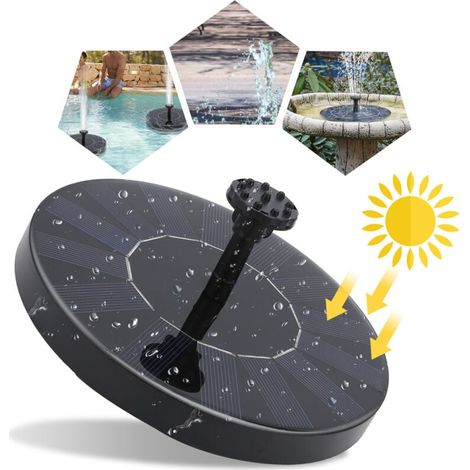 Solarbetriebene Springbrunnenpumpe, Solarpumpe, Teichbrunnenpumpe, 190 l/h, 7 V, 1,5 W (1/4)