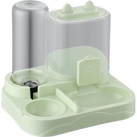 Distributeur automatique 2 en 1 pour chat et chien, gamelle, vert (1/5)