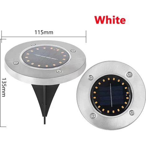 (1 pièce - 20 LED blanches) Lampe solaire disque pour jardin extérieur, lampe solaire enterrée, projecteur LED solaire enfoui, décoration de jardin (1/5)