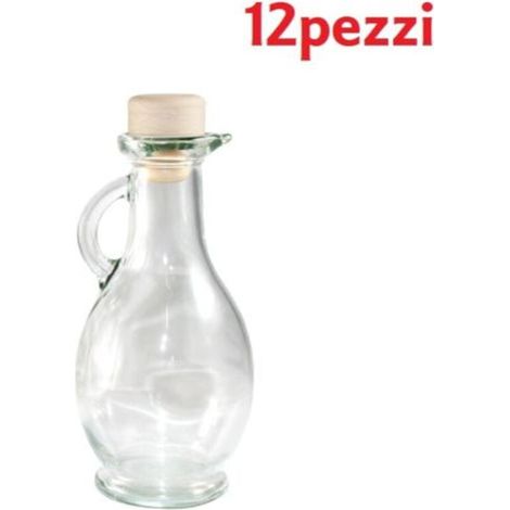 Vtizikl Set 12 Pezzi Bottiglie Bottigline Vetro Trasparente Egizia Con Tappo 250cc -