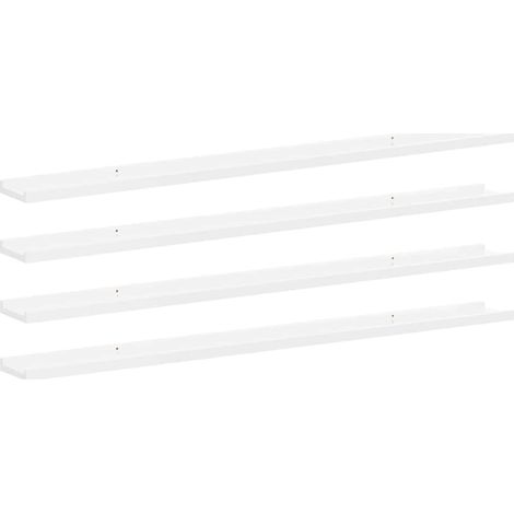 vidaXL Mensole da Parete 2 pz Bianco Lucido 115x9x3 cm