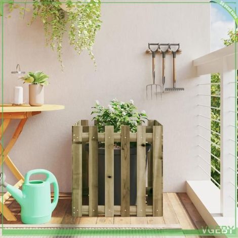 Jardinière en bois - FAFEICY - 832461 - Pin imprégné sous pression - 60x60x60 cm - Carré anti-moisissure (1/5)