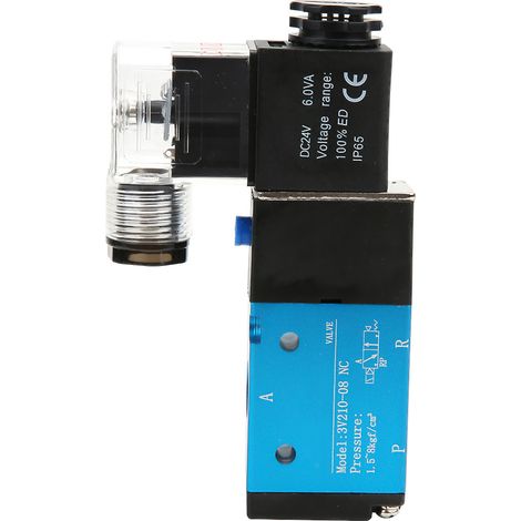 Électrovanne 3V210-08 à 2 positions et 5 voies PT1/4 po 1,2 MPa 170 psi IP65 (24 V CC)