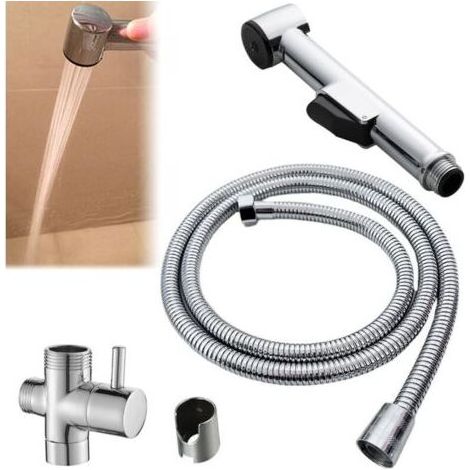 Pair Douchette WC Suspendu Portable avec 150cm Flexible de Douche en Acier Inoxydable, Douchette wc Kit Complet pour Salle de Bain, Douche, Nettoyage des Couches, Bain pour Animaux (1/5)