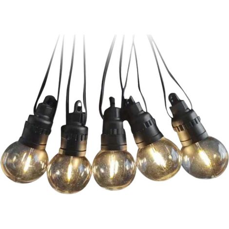 V-TAC VT-71512 LED-Lichterkette mit Solarpanel und Fernbedienung 12mt 10 Mini-Globus-Glühlampen 0,5W 3000K IP44 - sku 7804 (1/5)