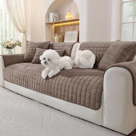 1 Housse Canapé Velours Antidérapant 90x210cm Protection Taches Griffe Salon Café (1/5)