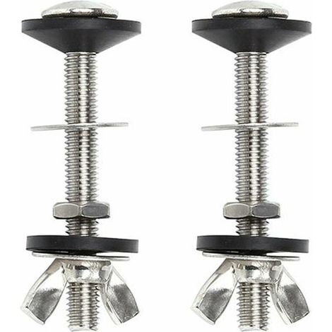Pack Toilet Tank Screw to Bowl, Universal Stainless Steel Fixing Kit with Double Seal, Easy to Install MUMU (1/4)