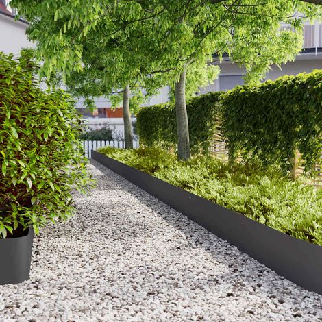 vidaXL Bordura per Prato 20 pz 25 x 103 cm Acciaio Nero