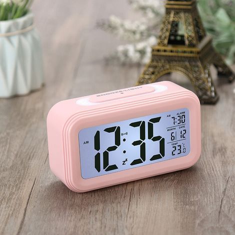 Rose - a new generation of multifunctional smart alarm clock with a bright digital display, smart clock, temperature, perpetual calendar, student alarm clock, blue (1/2)