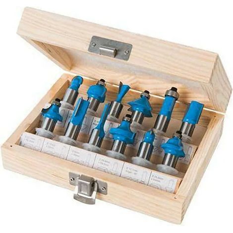 Coffret 12 fraises carbure pour défonceuse, queue 12 mm, outillage bois professionnel (1/3)