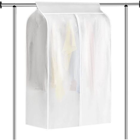 Housses à vêtements anti-poussière longziming 80x50x120cm – PEVA transparent – Anti-acariens. fermeture éclair. pour cintres. vestes. costumes. t-shirts (1/5)
