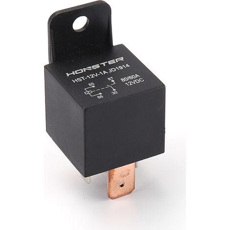 80A 12V Four-pole plastic rear relay + bracket for vehicle anti-theft fuses and headlight oil relay (80A)