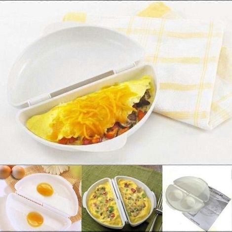 Cuiseur à omelettes pour micro-ondes (deux œufs) - Utile - Cuiseur à omelette pour micro-ondes et plaque de cuisson - Oeufs maison (1/5)