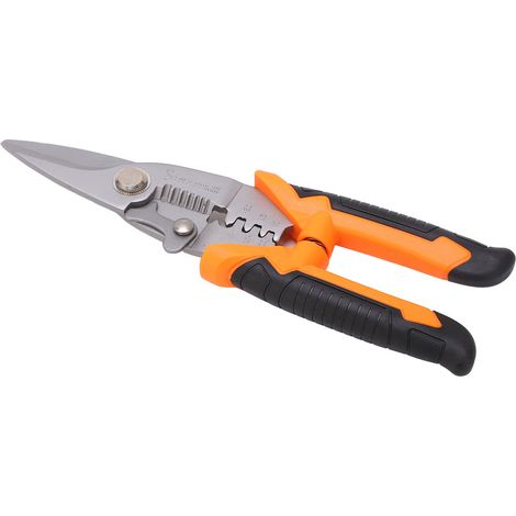 Pince à dénuder câbles et fils acier inoxydable outil coupe dénudage réparation orange argent 120-6280 (1/5)