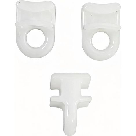 Confezione da 50 cursori in plastica bianca per aste per tende, adatti a caravan, camper, finestre, porte e docce, con ganci lisci.