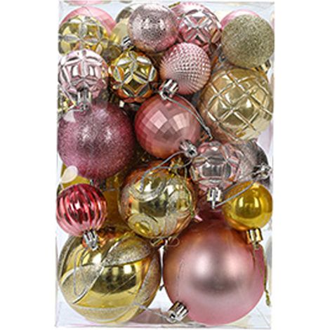 Boule De Décoration De Noël - En Plastique Incassable - Pour Arbre De Noël Intérieur Extérieur - Lot De 34 Pièces (1/5)