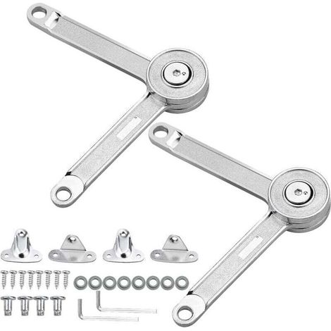 2 PCS Furniture Cabinet Door Lift Support Hinge Wardrobe Door Hinge Furniture Closet Lid Flap Stay Buffer Adjustable Damper (1/4)