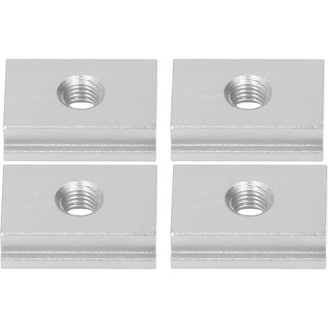 4 écrous à fente coulissante type T série 30 M8 en alliage d'aluminium pour le travail du bois, pièces de mouvement linéaire argentées (1/5)