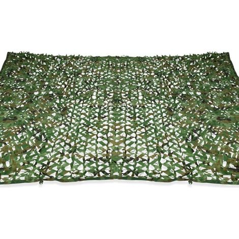 Voile D'Ombrage Rectangulaire Design Camouflage Shade 3x5 M Vert Plaid