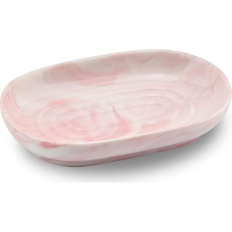 Porte Savon Ceramique, Antidérapant Porte Savon Marbre, Porte Savon Salle de Bain, Support Savon Solide pour Cuisine, Baignoire, Évier et che (Rose) (1/5)